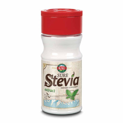 KAL Sure Stevia Extract Powder, Low Carb, Plant Based Stevia Sweetener, Great Taste, Zero Calories, Zero Sugar, Low Glycemic & Perfect for a Keto Diet, 60-Day Guarantee, Approx. 1820 Servings, 3.5oz