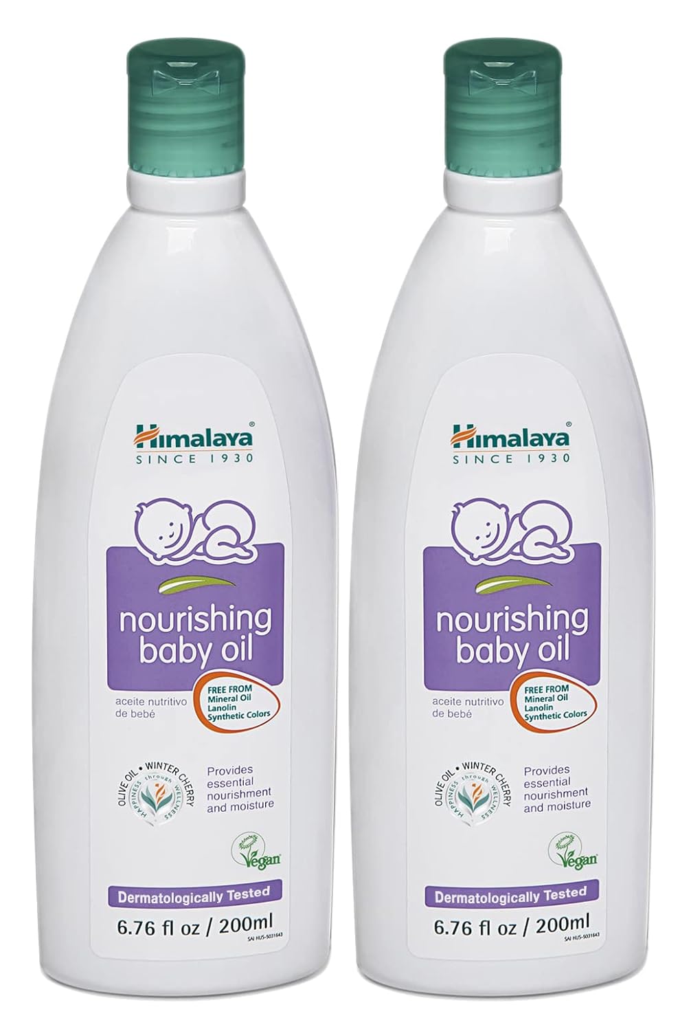 Himalaya Nourishing Baby Oil with Ashwagandha,Massage Oil, 6.76 oz, 2 Pack