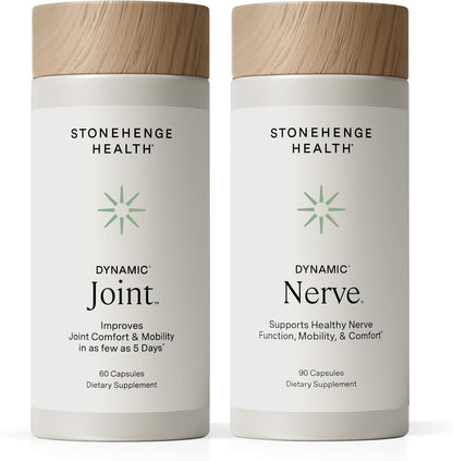 Stonehenge Health Dynamic Joint & Dynamic Nerve Bundle Supplements Supports: Joint Discomfort, Stiffness, Support Comfort, Tingling, Numbness, Burning, Joint Health