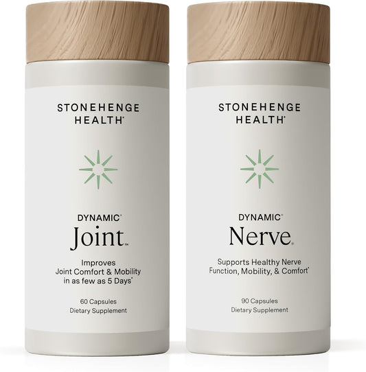 Stonehenge Health Dynamic Joint & Dynamic Nerve Bundle Supplements Supports: Joint Discomfort, Stiffness, Support Comfort, Tingling, Numbness, Burning, Joint Health