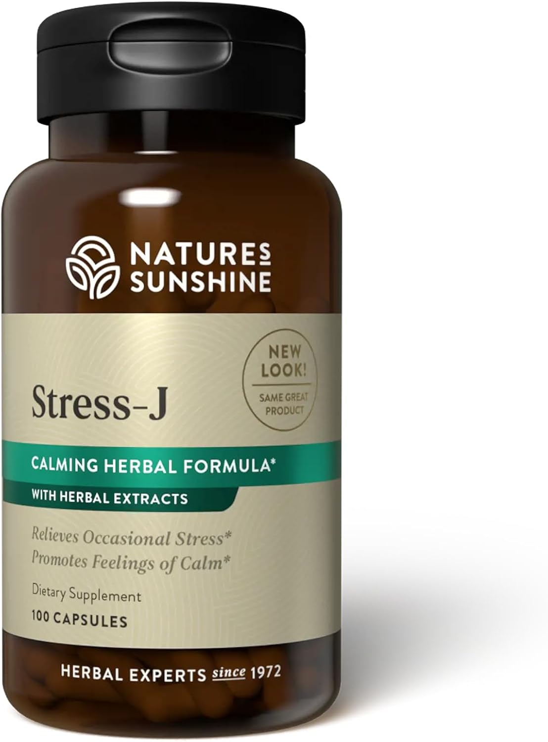Nature's Sunshine Stress-J, 100 Capsules | This Natural Stress Relief Formula Promotes Feelings of Calm and Helps with Occasional Stress