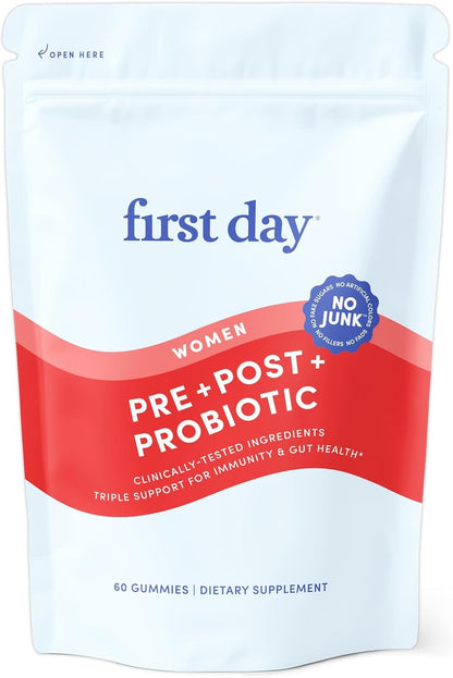 FIRST DAY Probiotic for Teens Ages 13-18, 3-in-1 Gummies, 60ct