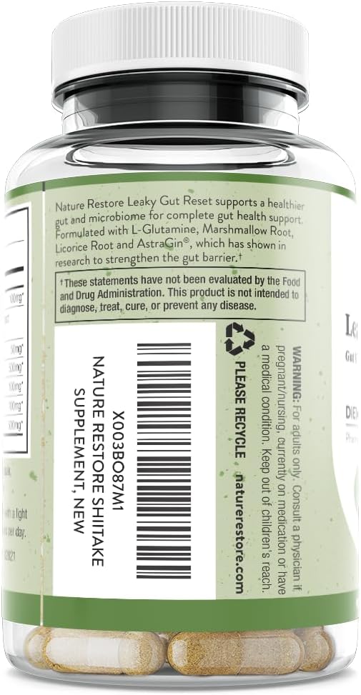 Nature Restore Marshmallow Root & L-Glutamine Gut Health Supplement. Advanced GI Barrier, Leaky Gut & Tight Junction Support – Soothing Acid Reflux, GERD & Bloating Comfort Tonic