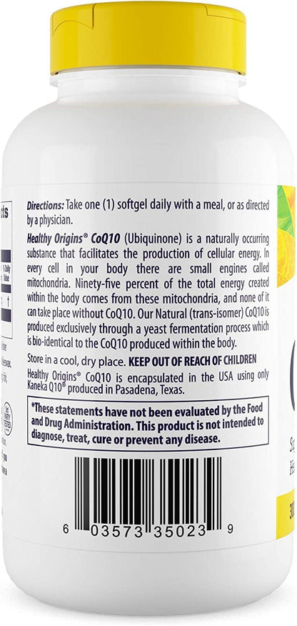 Healthy Origins CoQ10 (Kaneka Q10), 300 mg - Heart Health & Energy Supplement