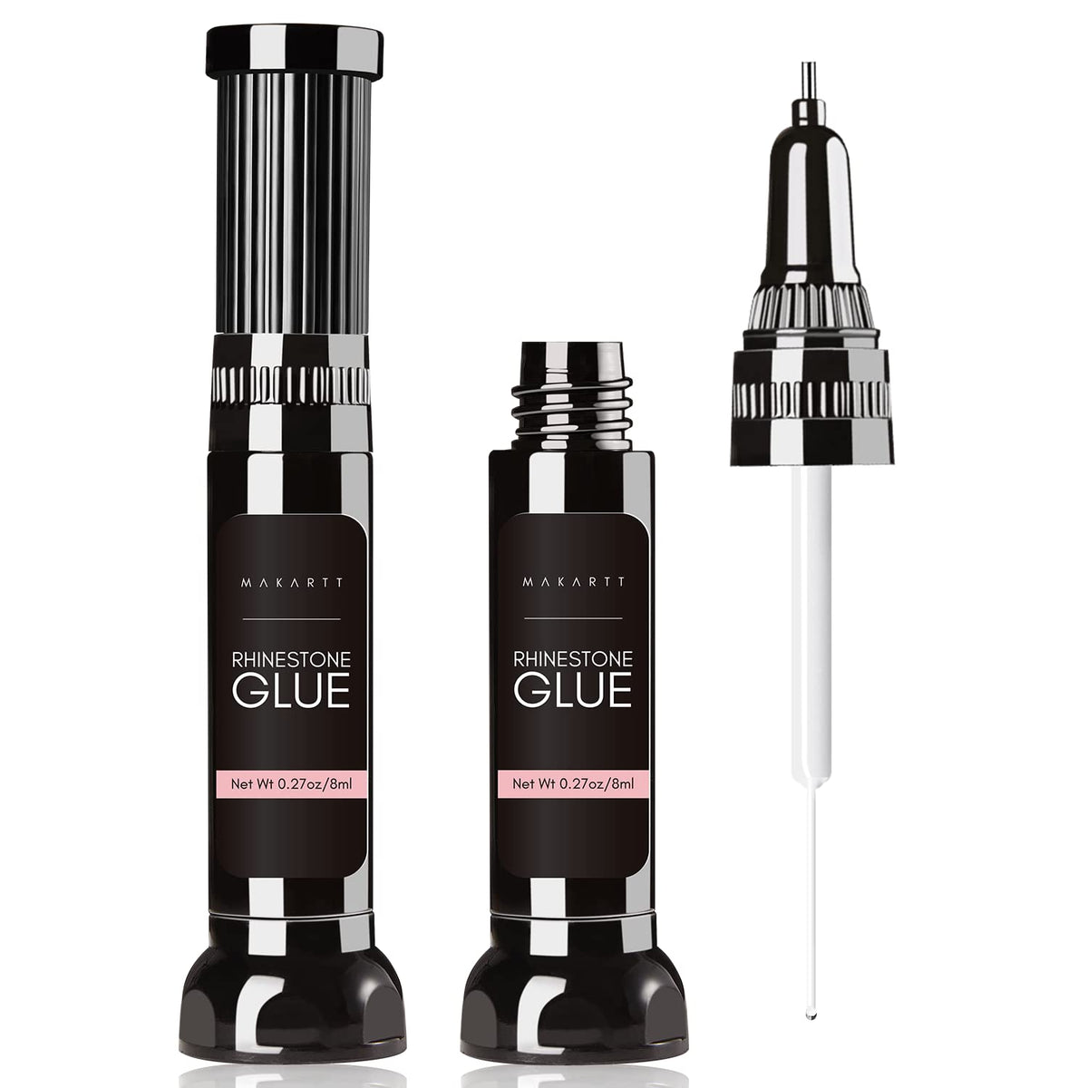 Makartt Nail Rhinestone Glue Gel, Upgrade Gel Nail Glue with Brush & Pen Tip Super Strong 