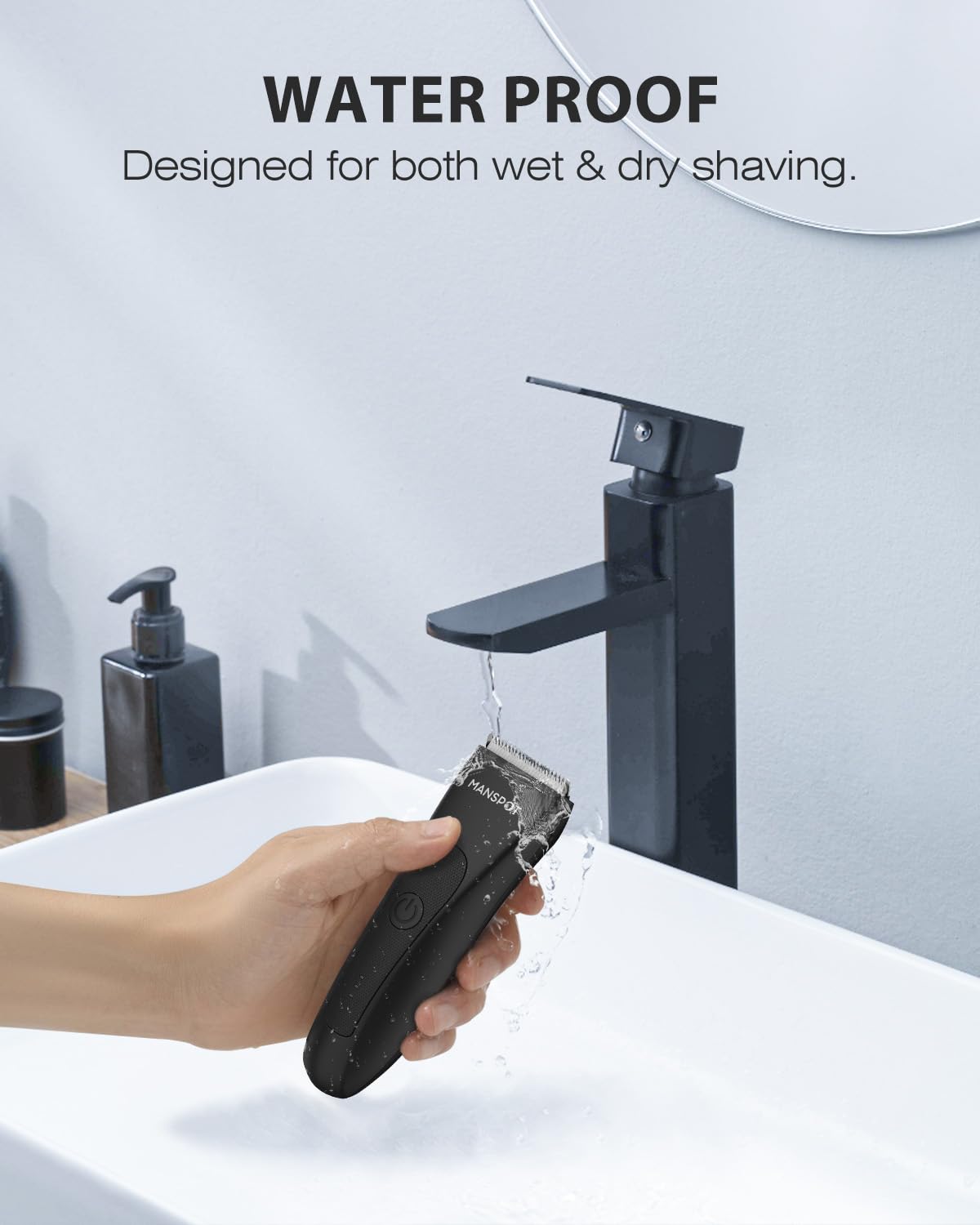 MANSPOT Manscape Groin Hair Trimmer for Men, Electric Ball Trimmer/Shaver, Replaceable