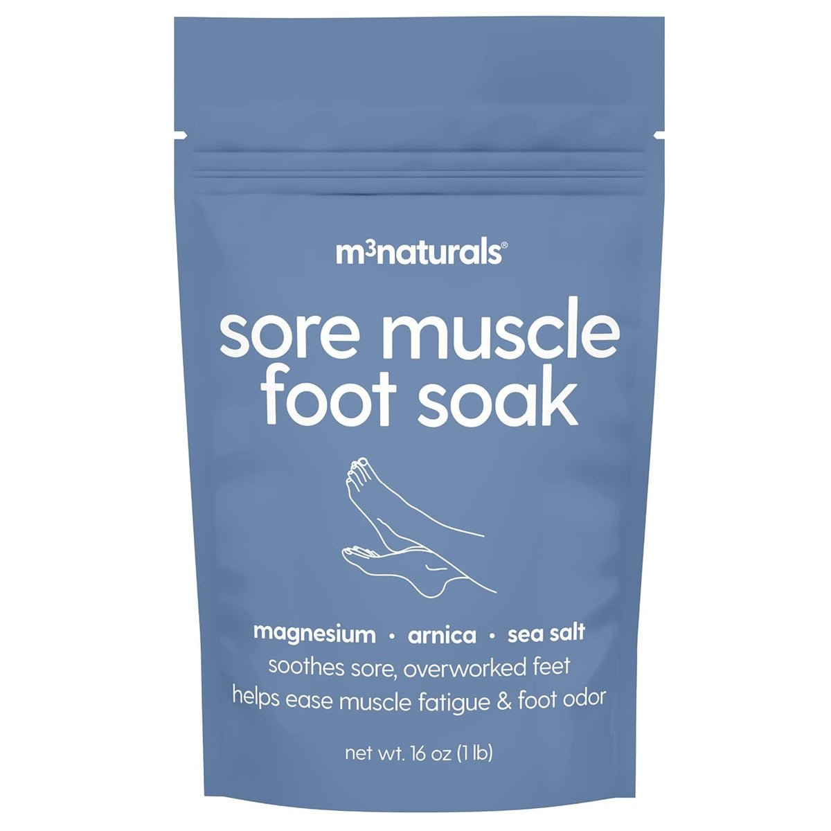 Sore Muscle Foot Soak with Arnica, Eucalyptus & Peppermint,16 oz by M3
