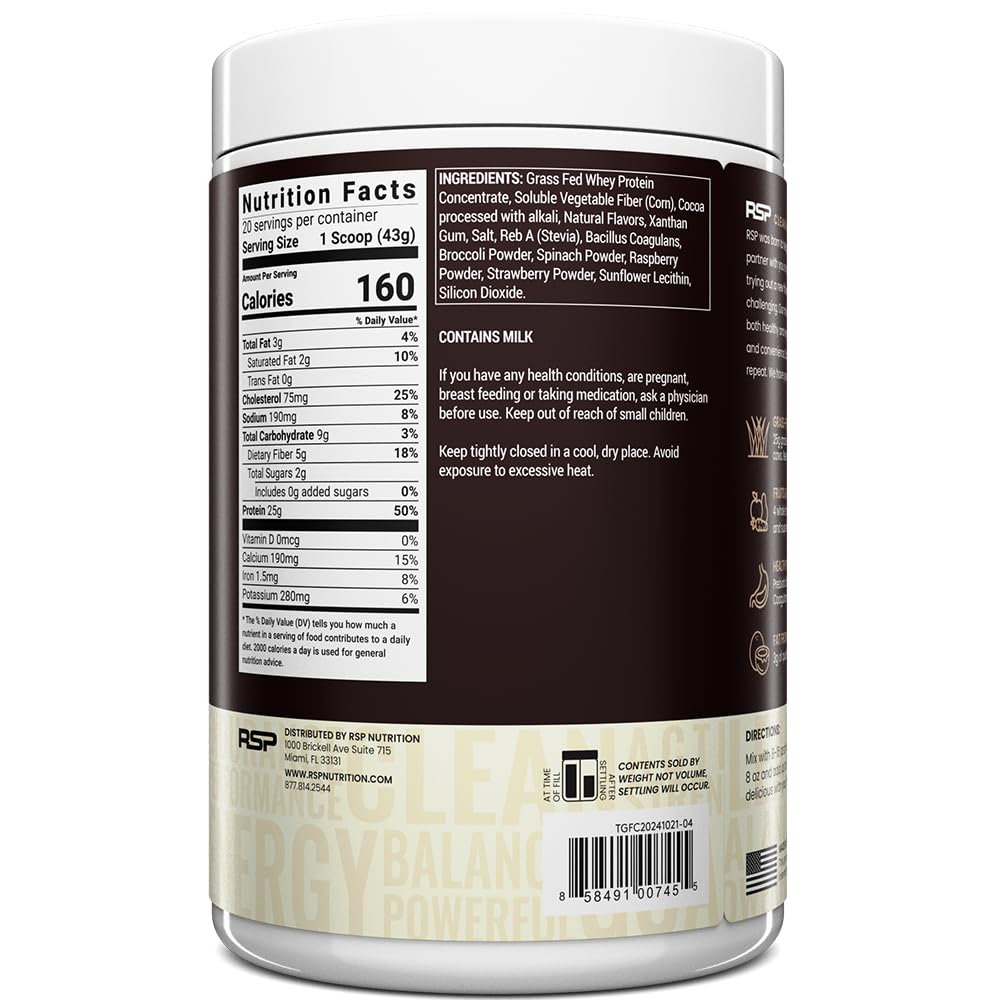 TrueFit Grass-Fed Whey Protein Powder + Fiber & Probiotics, Vanilla Shake | 25g Gut Healthy Protein with Fiber, Probiotics & Non-GMO Superfoods for Complete Meal Replacement Shake with Nothing Fake