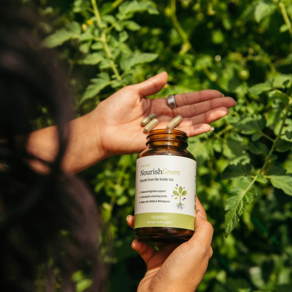 SPRIGS NourishGreen Detoxification Supplement, 120 Capsules | Natural Organic Herbs & Greens for a Daily Detox to Support Your Liver & Mitochondria | Balance Your Body's Internal Environment