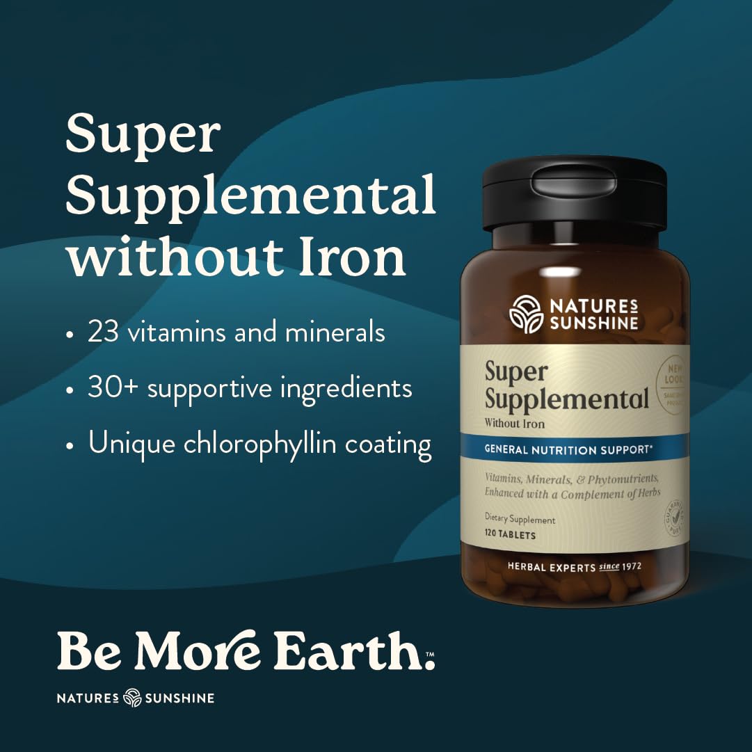 Nature's Sunshine Super Supplemental: Complete Multivitamin with Minerals, Antioxidants & More for Nutritional Gaps, Overall Health, Immune & Energy Support. 120 Tabs