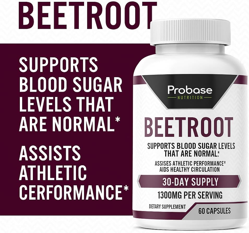 Probase Nutrition Beetroot 60 Capsules 30-Day Supply