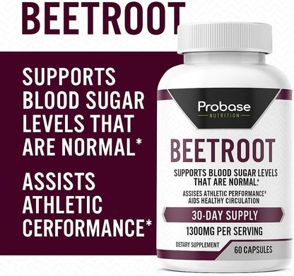 Probase Nutrition Beetroot 60 Capsules 30-Day Supply