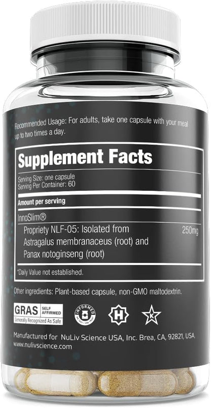 InnoSlim® Non-Stimulant Metabolic Support. Patented Panax Notoginseng & Astragalus Extract for Cellular Fat Oxidation & AMPK Activation. Stim-Free Weight Management & Glucose Support