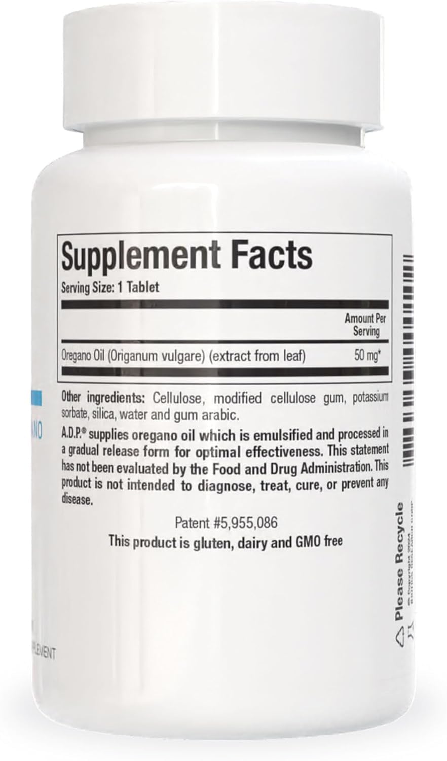BIOTICS RESEARCH A.D.P. Emulsified Oil of Oregano Tablets for GI Health -Sustained Release for High Absorption Contains Carvacrol, Wild Oregano Oil 50mg/S - Patented Formula -Non GMO –120 Tablets