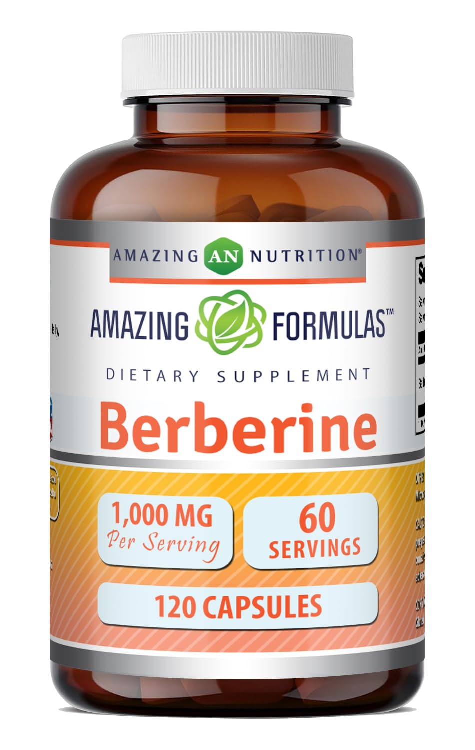Amazing Formulas Berberine 1000mg Per Serving Capsules Supplement | Non GMO | Gluten Free | Made in USA (360 Count)