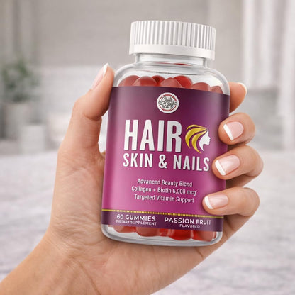 Grab The Gold Hair Skin & Nails Gummies Biotin Collagen Passion Fruit