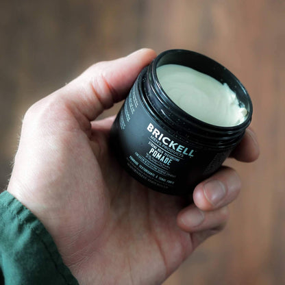 Brickell Men's Products Strong Hold Texturizing Pomade For Men, Pliable Hair Styling Fiber Pomade, With Hydrolyzed Proteins, Argan Oil, and Kaolin, 2 Ounce, Scented