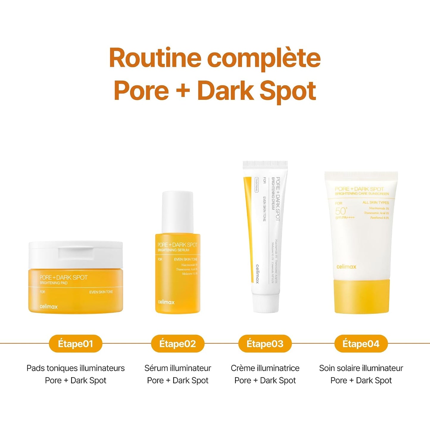 celimax Pore+Dark Spot Brightening Pad | Exfoliating Peeling Pads for Enlarged Pores, with Hyaluronic Acid, Pore Minimizer, Non-Irritating, Hydrating, For Sensitive Skin (40 pads)