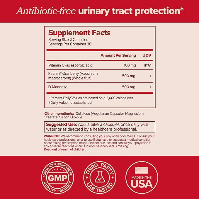 URO Urinary Tract Health Supplement for Women, 60 Count (Pack of 1) - Urinary Support