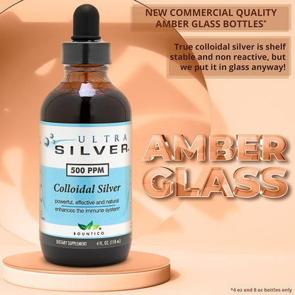 Ultra Silver® Colloidal Silver | 10,000 PPM, 4 Oz (118mL) | Mineral Supplement | True Colloidal Silver - with Dropper
