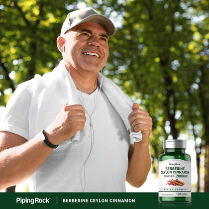 Piping Rock Berberine HCI Ceylon Cinnamon Complex | 120 Capsules | Herbal Extract Supplement | Vegetarian, Non-GMO & Gluten Free Formula