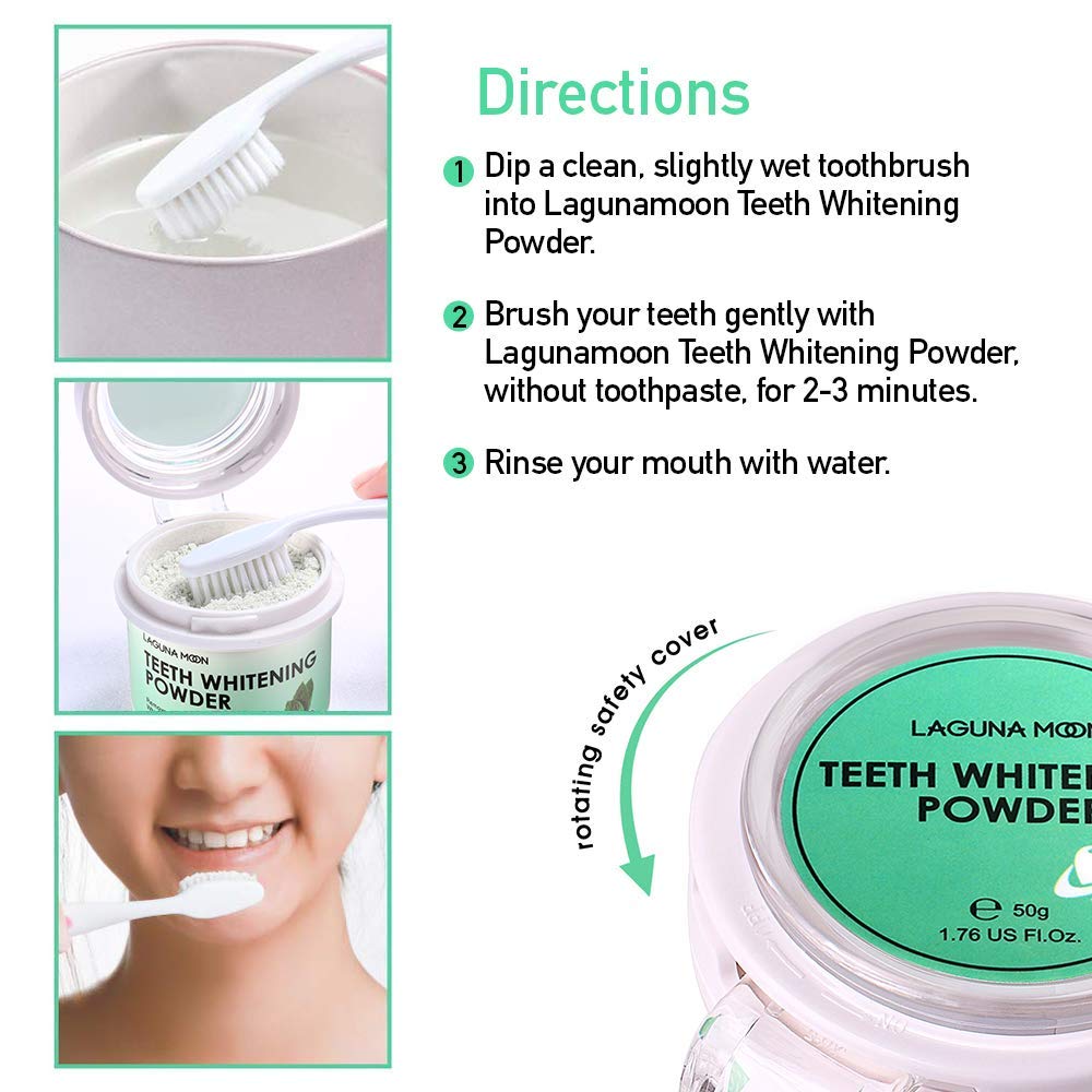 Teeth Whitening Powder, 50g Bright Pearl Spearmint Flavor - Natural Teeth Whitening