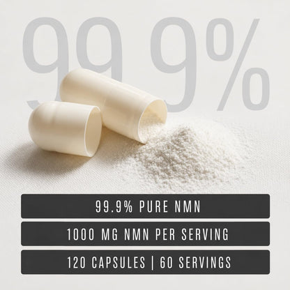 NMN Supplement 60000mg Nicotinamide Mononucleotide NAD+ Precursor Supports Mitochondrial Function, Cellular Energy & Healthy Aging 120 Capsules 60 Servings