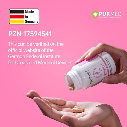 purmeo DIM Supplement for Women, Support Hormone Balance, Breast Health | Blend of 15 Nutrients, Clinically Validated, Made in Germany with Traceable PZN, Vegan, Allergy-Free, Non-GMO, 60ct