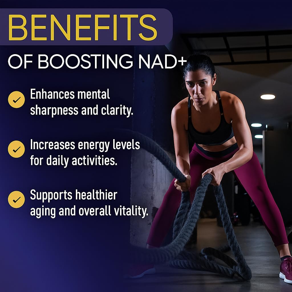 Ageless NAD+ & Brain Support – Nicotinamide Riboside 300mg & Nootropic Cognitive Supplement for Energy, Focus, Memory & Anti-Aging – for Men & Women – 30 + 60 Capsules