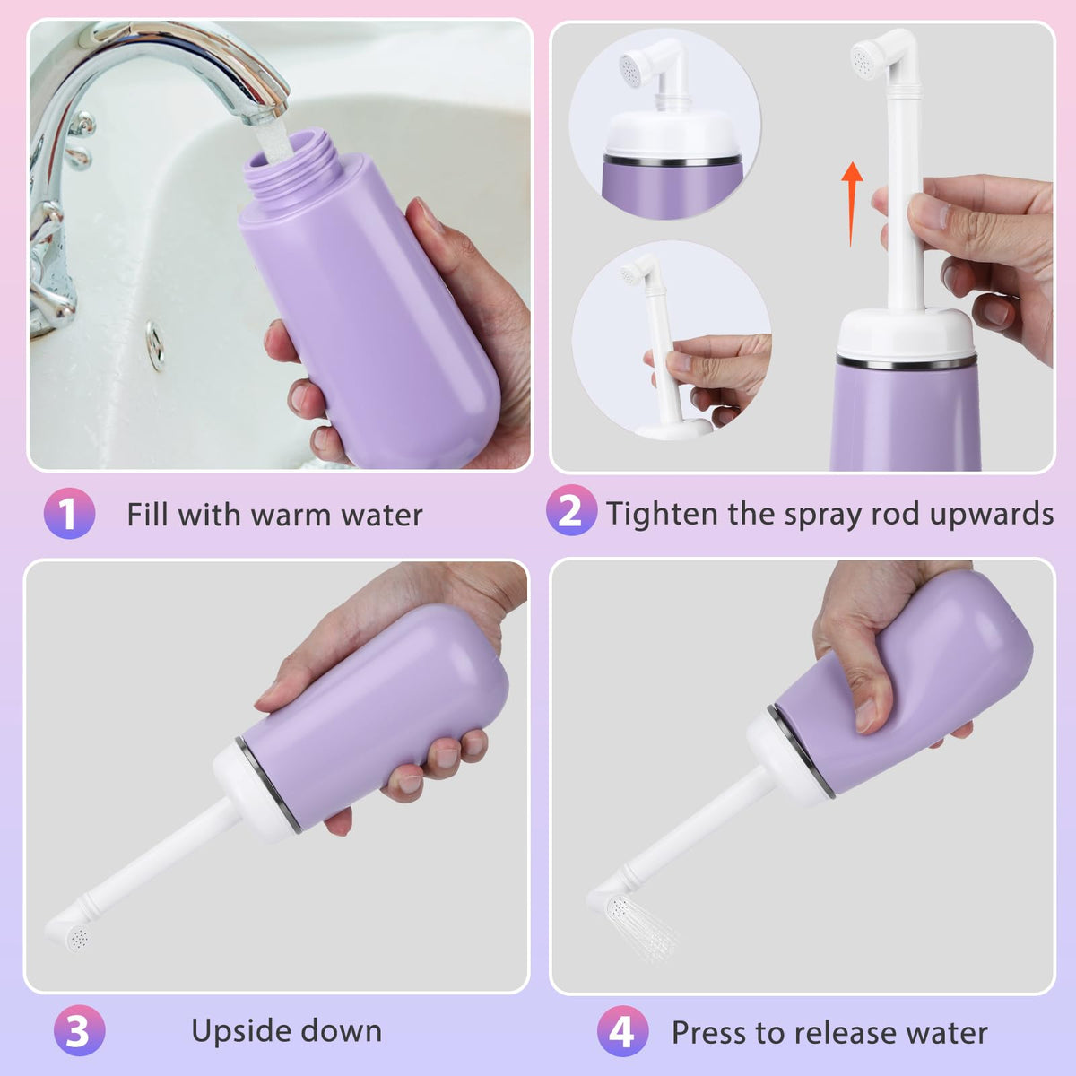 Peri Bottle for Postpartum Care, 13.5 OZ Perineal Bottle for Recovery and Cleansing After Birth