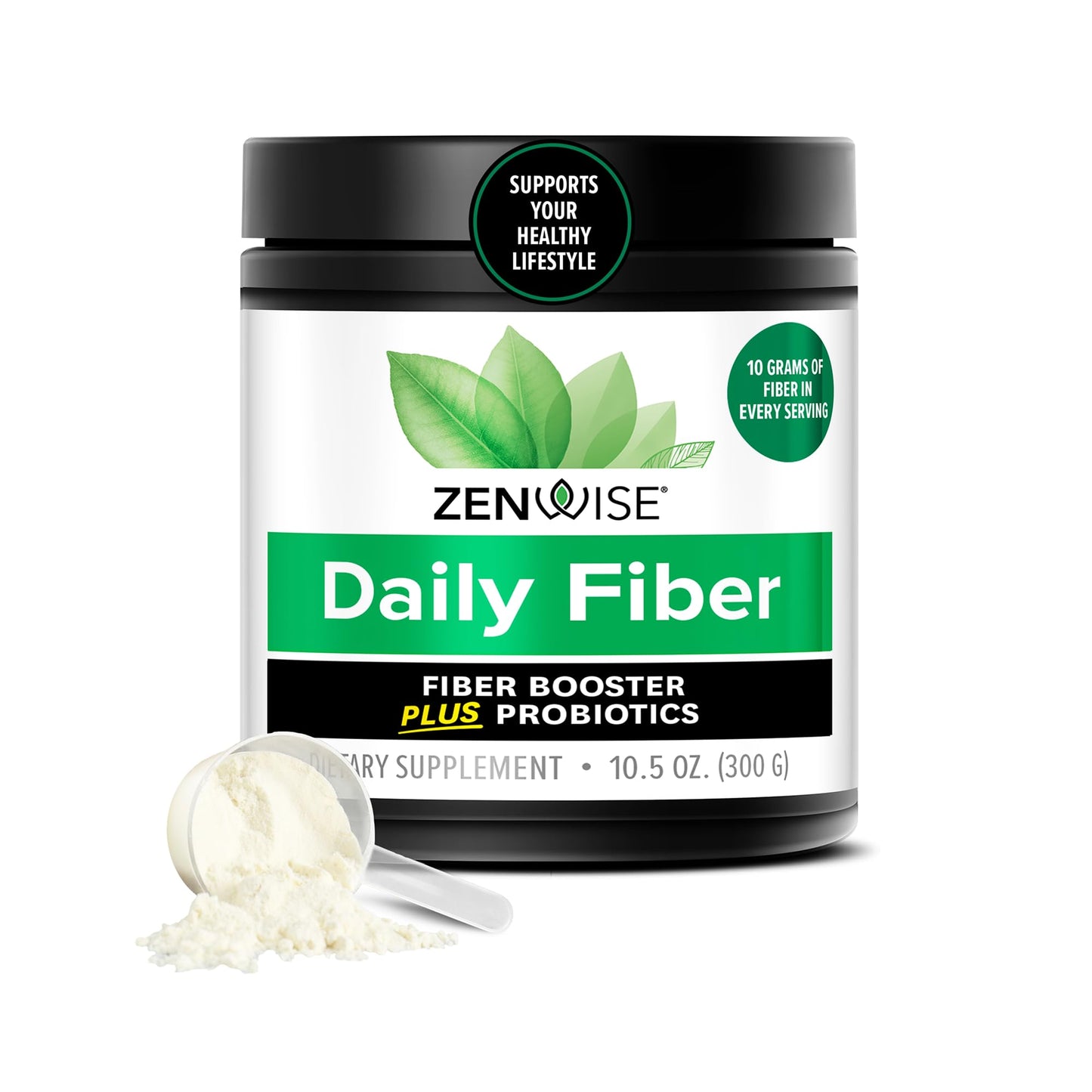 Zenwise Health Metabolic Probiotics Daily Fiber Powder Prebiotic - 15 Day | 15-day Supply, 10g Soluble Fiber, Fibersol, Satiety, Metabolic Probiotics, Appetite Control, Unflavored Powder