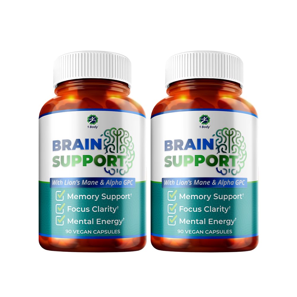 1 Body Brain Support - Bacopa Monnieri, Lion’s Mane for Memory & Focus