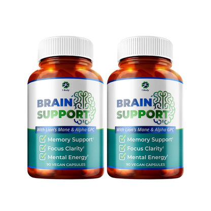 1 Body Brain Support - Bacopa Monnieri, Lion’s Mane for Memory & Focus