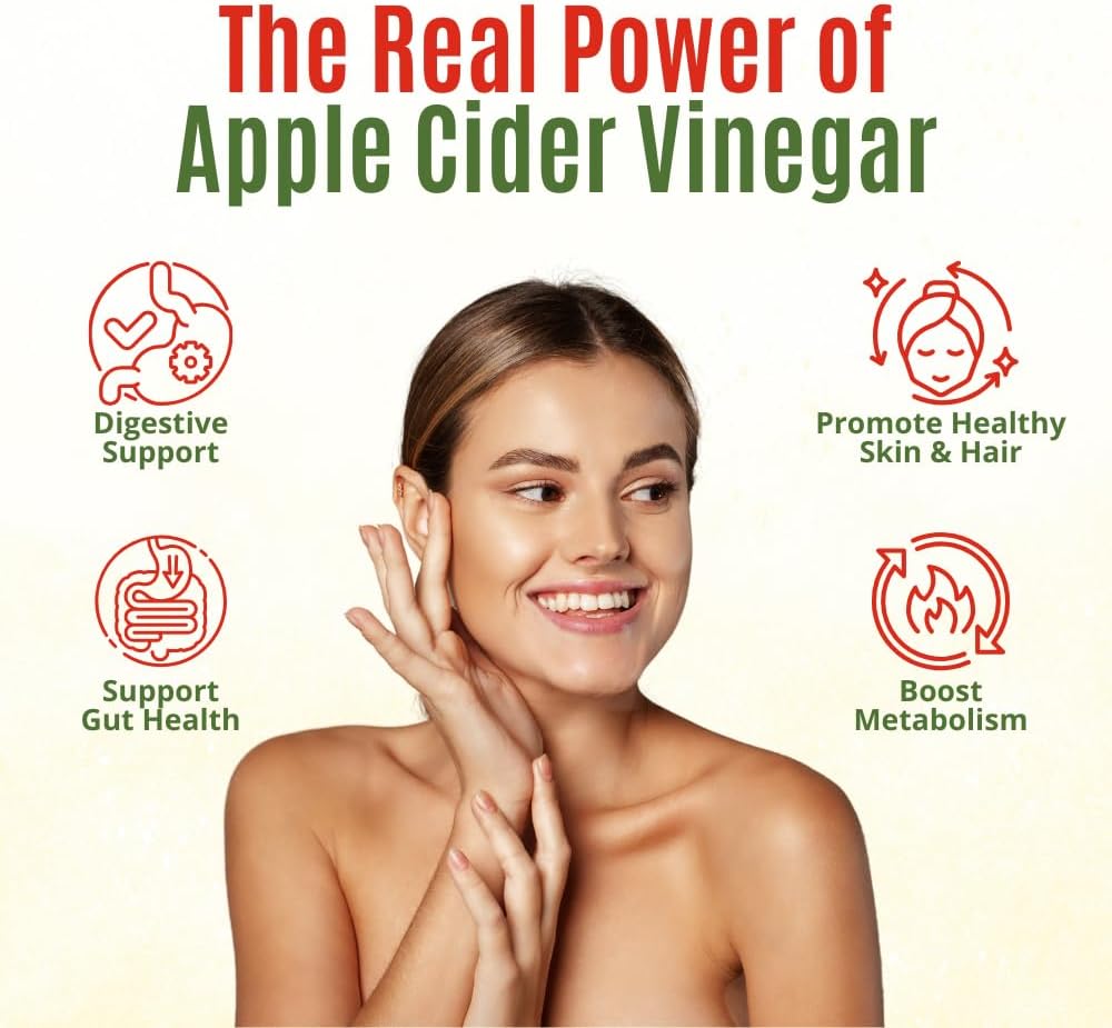 Organic Apple Cider Vinegar Powder - Apple Cider Vinegar Supplement, ACV for Digestive Support - Vegan & Gluten Free, 500mg per Serving, 454g (1 lbs)
