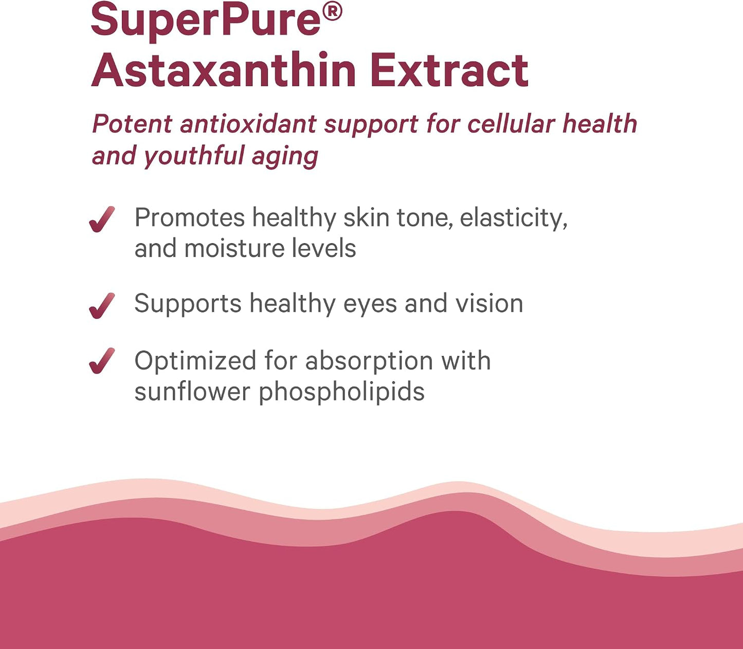 PURE SYNERGY SuperPure Astaxanthin Extract | Organic Astaxanthin from Algae with Sunflower Lecithin | Antioxidant Support for Skin and Eye Health (60 Capsules)