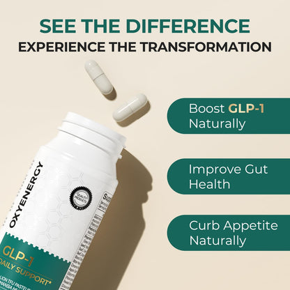 OxyEnergy GLP Supplement & Collagen Peptides Capsules for Women, 800mg Hydrolyzed Collagen