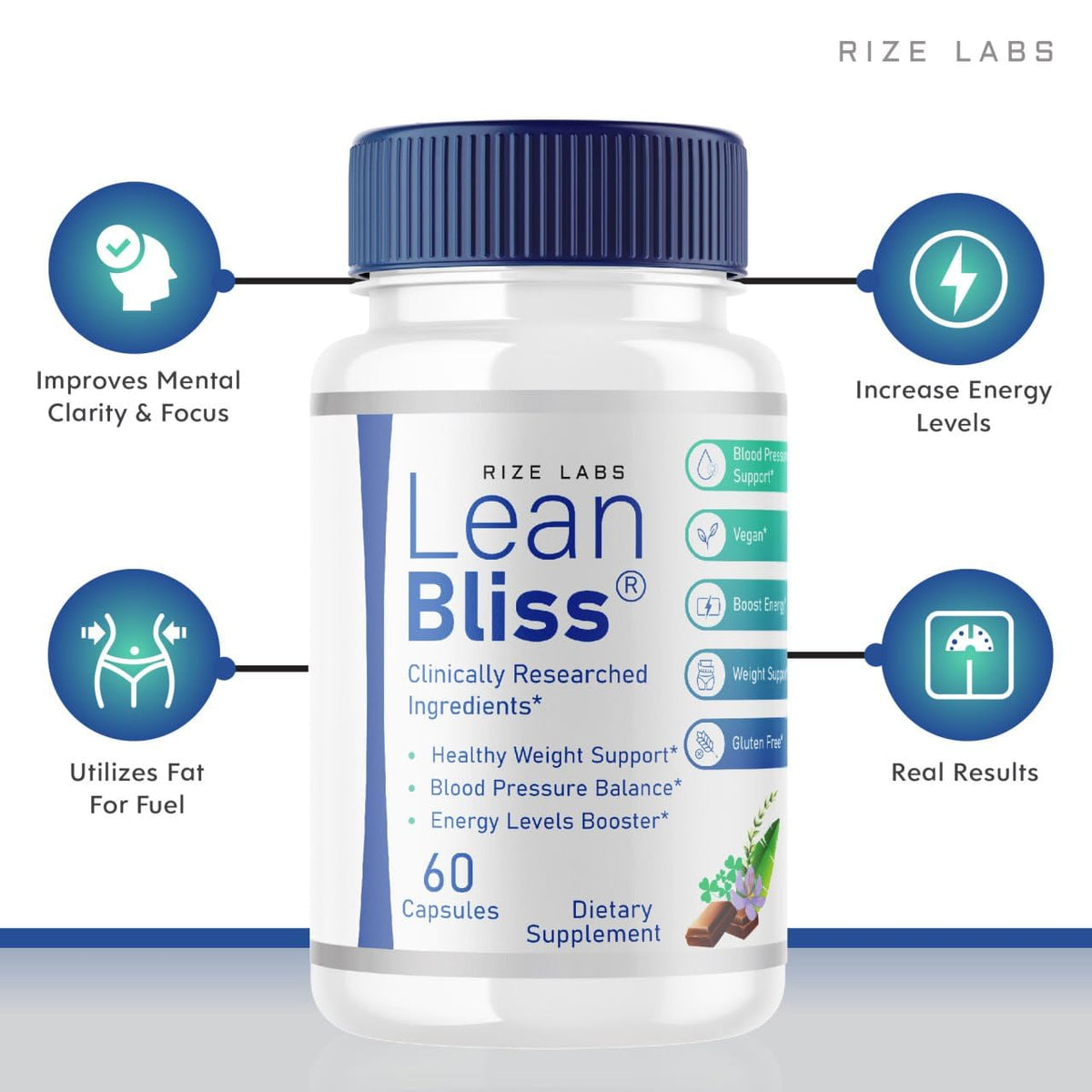 (3 Pack) Lean Bliss Weight Loss Pills, Lean Bliss Fat Burning Formula, LeanBliss Advanced