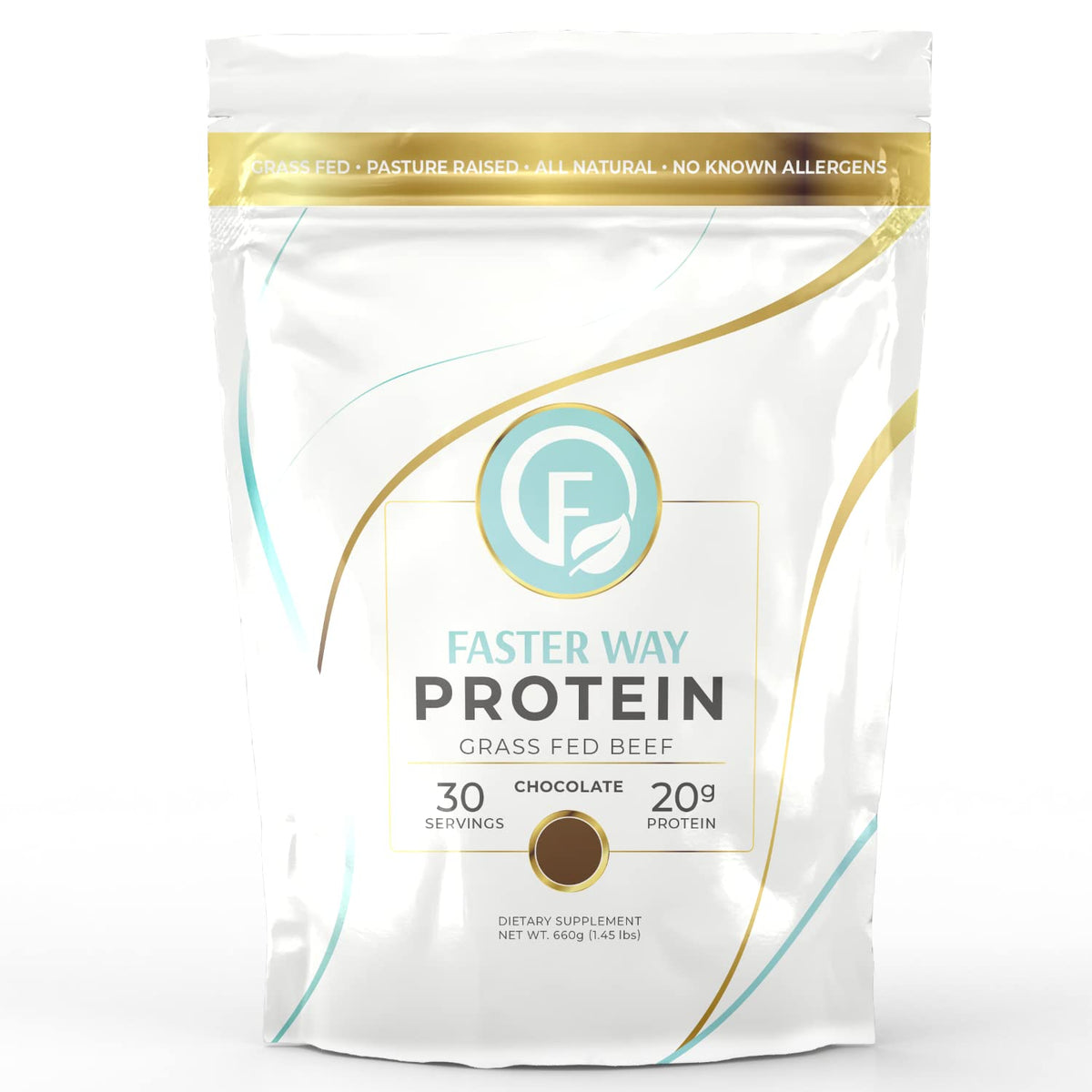 FASTer Way to Fat Loss | Grass Fed Protein Powder Chocolate Flavor, Dairy-Free Alternative