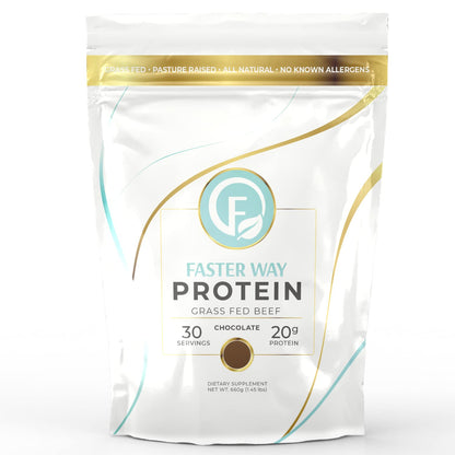 FASTer Way to Fat Loss | Grass Fed Protein Powder Chocolate Flavor, Dairy-Free Alternative