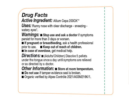OLLOIS Allium Cepa 200ck Organic & Lactose-Free Homeopathic Medicine, 80 Pellets (Pack of 1)