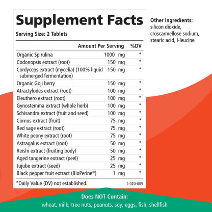 Energy Plus by Pure Essence - Caffeine Free, All Natural Herbal Energy and Focus Supplement - Smooth, No Jitters No Crash - 60 Tablets