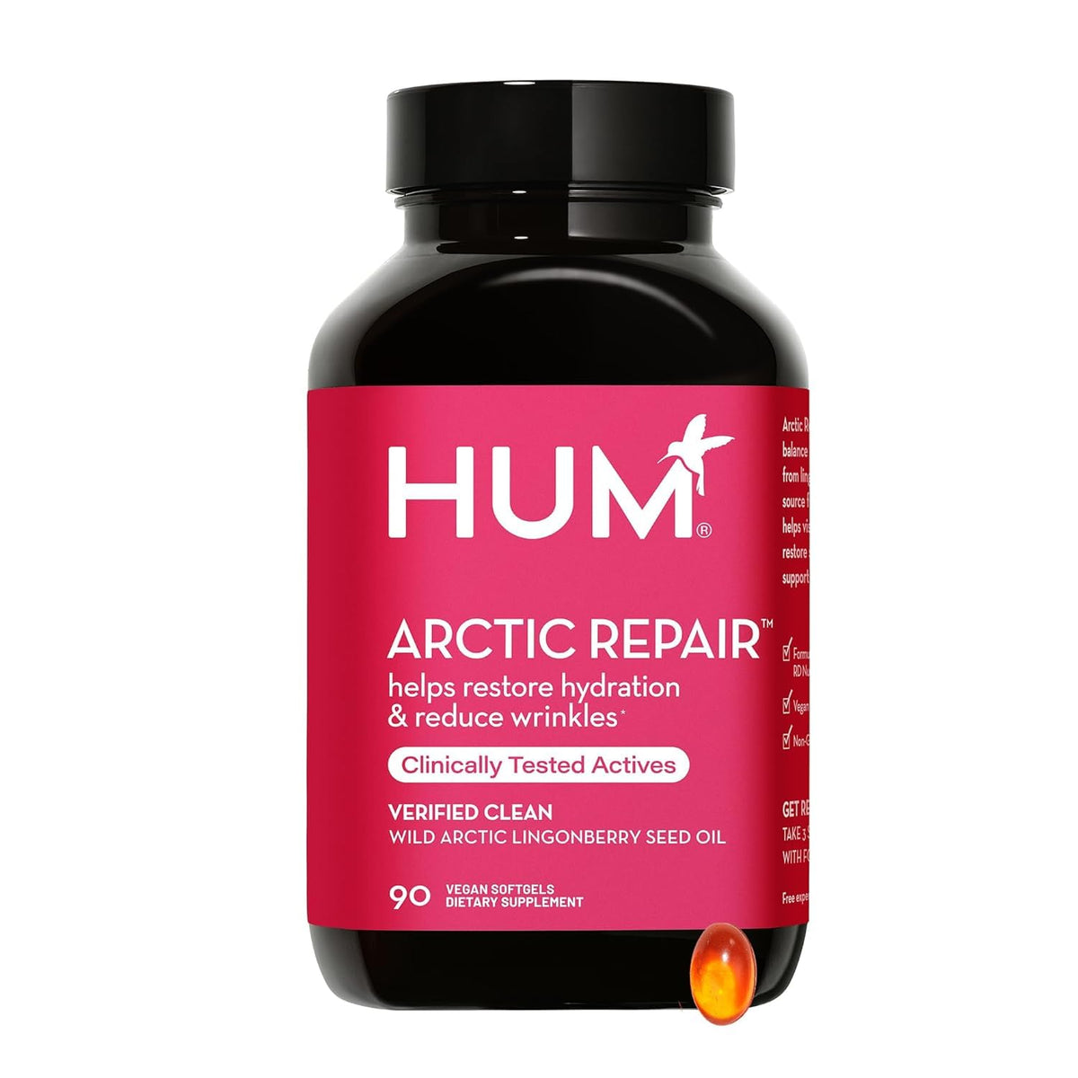 HUM Arctic Repair Skin Supplement with Omega 3-6-9, Vitamins A E, 90 Count