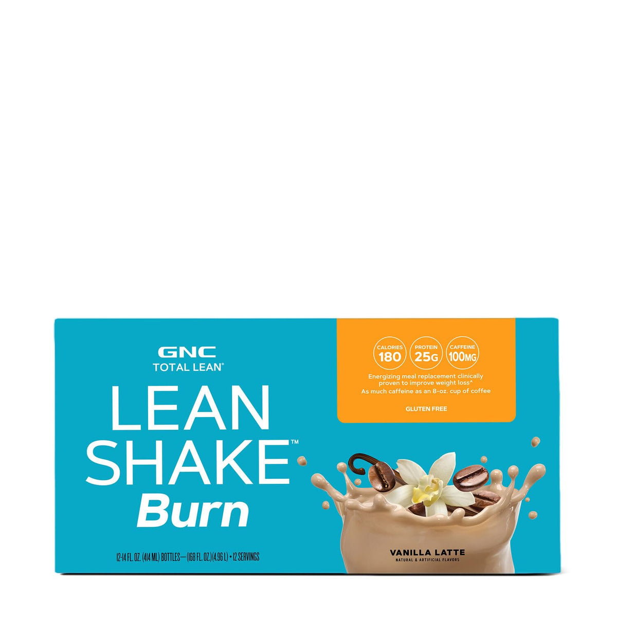 GNC Total Lean Lean Shake Burn - Vanilla Latte - 12 Bottles
