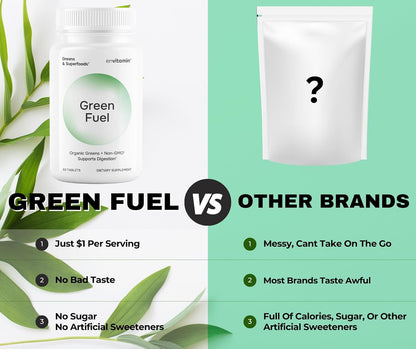 envitamin Green Fuel Organic Greens Tablets - Organic Greens, Fruit and Vegetable Blend