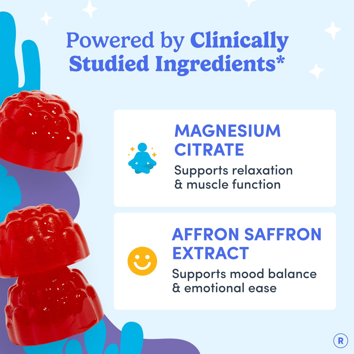 FIRST DAY Kids Magnesium Gummies, Citrate + L-Theanine, No Melatonin, 60 Ct