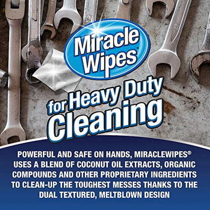 MiracleWipes for Heavy Duty Cleaning (90 Count) - All Purpose Cleaner, Kitchens