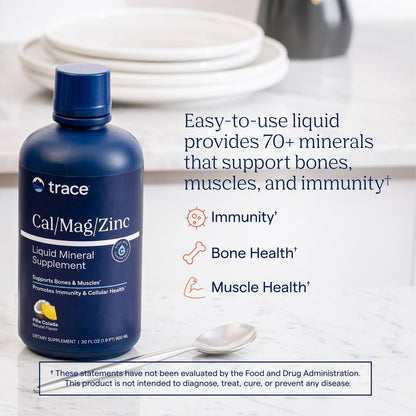 Trace Minerals Liquid Cal Mag Zinc with Vitamin D3, 30 fl oz, Strawberry