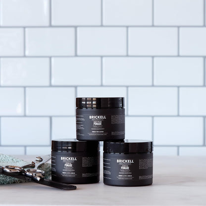Brickell Men's Products Hair Styling Clay Pomade For Men, Strong Hold & Matte Finish, Product for Modern Hairstyles, With Argan Oil, Niacinamide, and Hydrolyzed Protein, 2 Ounces, Scented