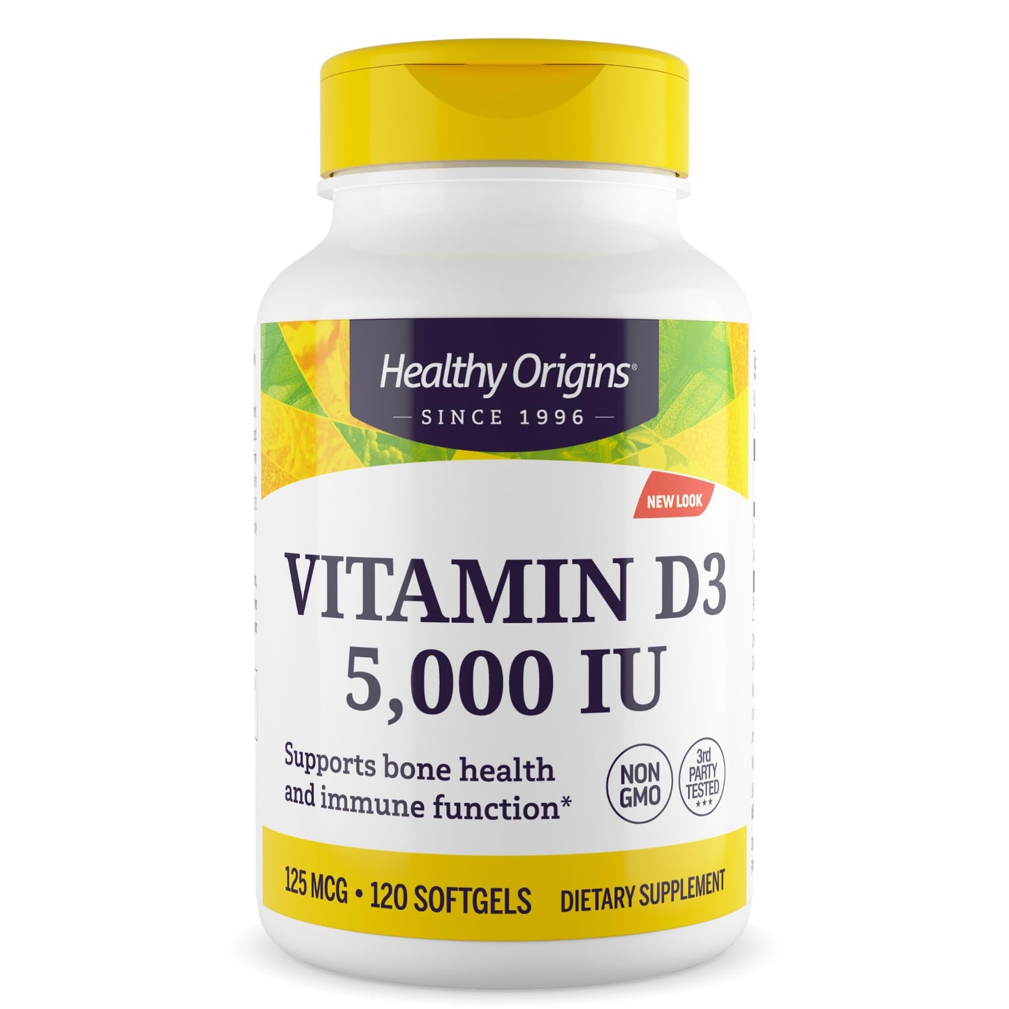 Healthy Origins Vitamin D3 5,000 IU, Lanolin, 360 Softgels