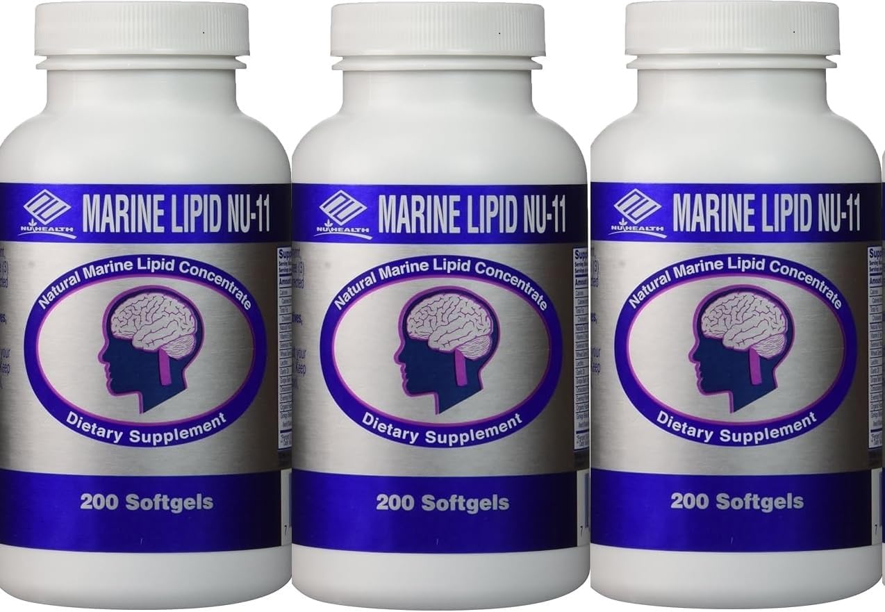 3 packs Marine Lipid NU-11 (200 Softgels)